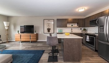 Living Room Come Kitchen View at Reside on Barry, Chicago, 60657